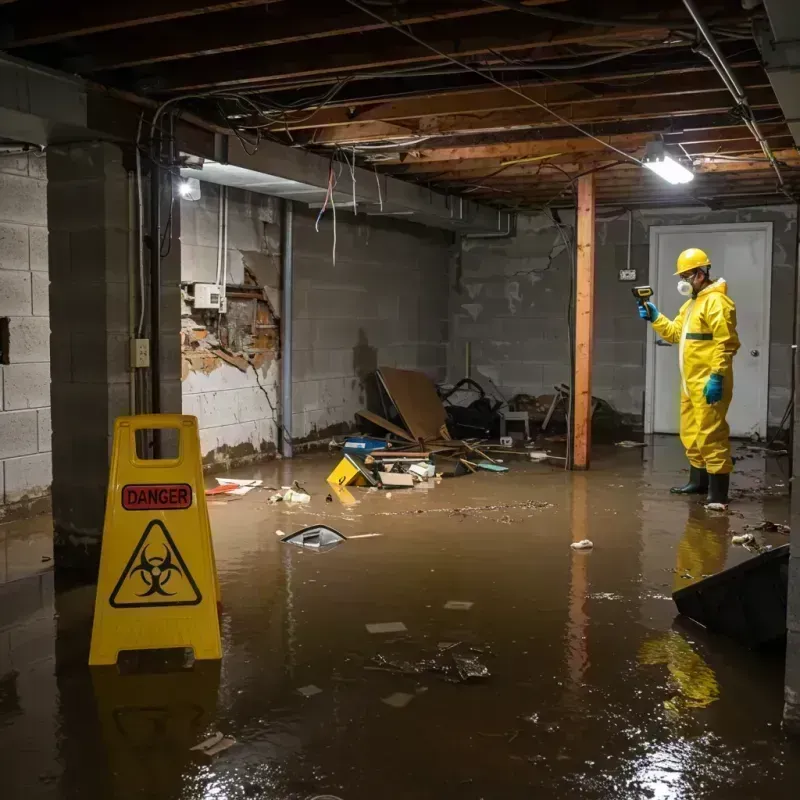 Flooded Basement Electrical Hazard in Manito, IL Property