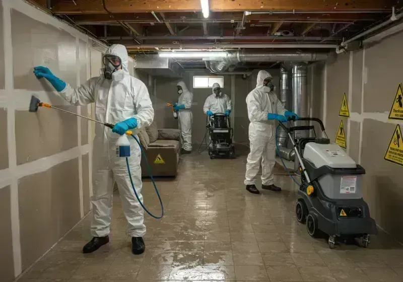 Basement Moisture Removal and Structural Drying process in Manito, IL